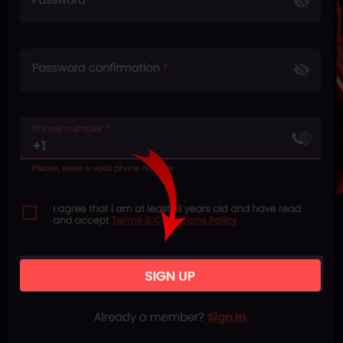 After filling out the form, click on the "Register" button